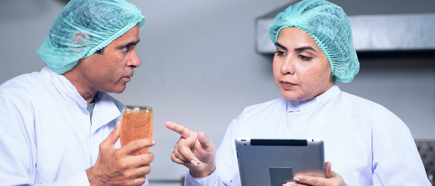 Food safety engineers review safety notes